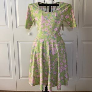 Flower Print Lularoe Nicole Style Dress NWT